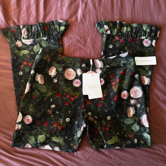 NWT Selkie Candelabra Green Floral Strapless SET SZ L - Picture 4 of 9